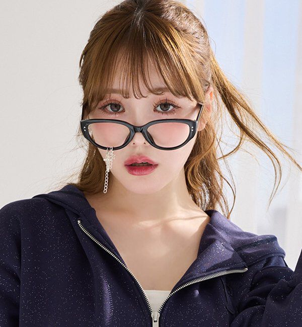  「チャーム付き伊達メガネ/レンズなし」|その他|