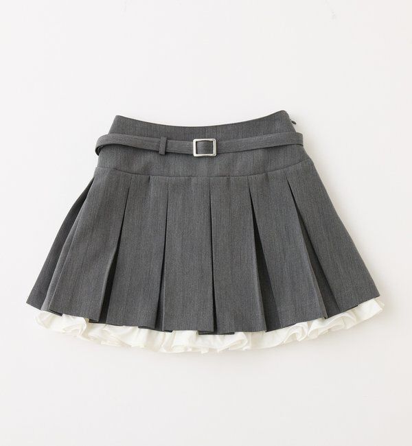  「【SMサイズ展開あり】ベルト付きレイヤードプリーツミニスカート」|その他|
