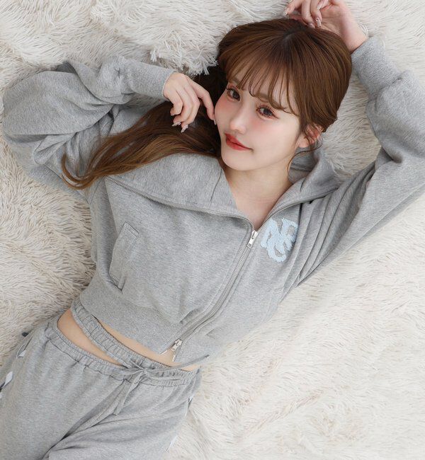  「【セットアップ可能】サイドカットレースアップスウェットパンツ」|その他|