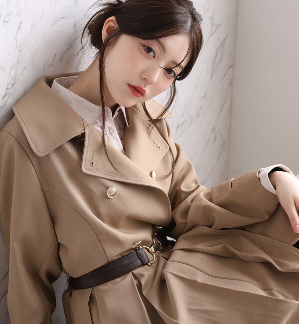  「【SMサイズ展開あり】ウエストベルトプリーツミニトレンチ」|その他|