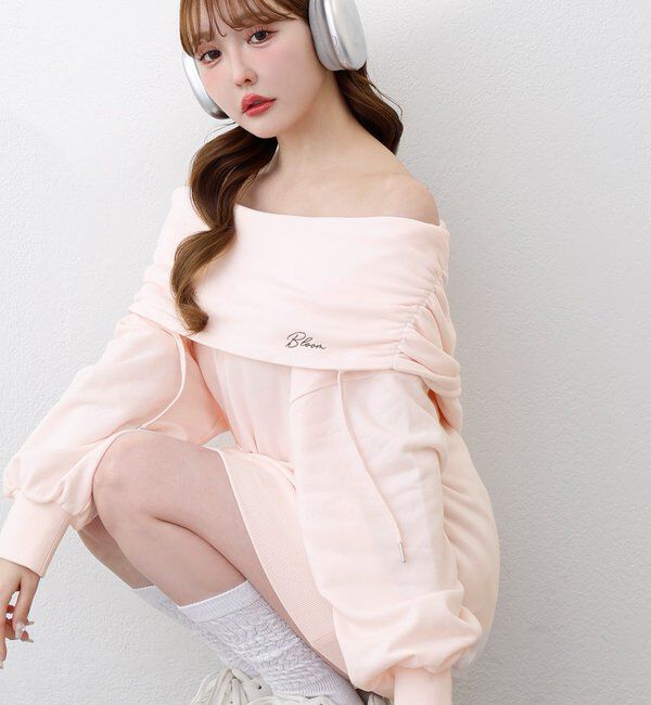  「オフショルパーカーワンピ」|ワンピース|