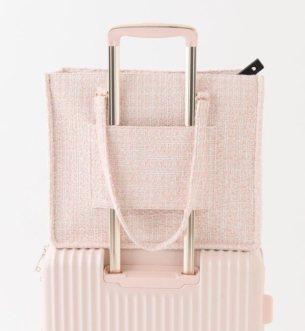  「【LouLoumei】スカーフ付ツイード横長キャリーオントート／自立可能／推し活」|ショルダー・メッセンジャー|