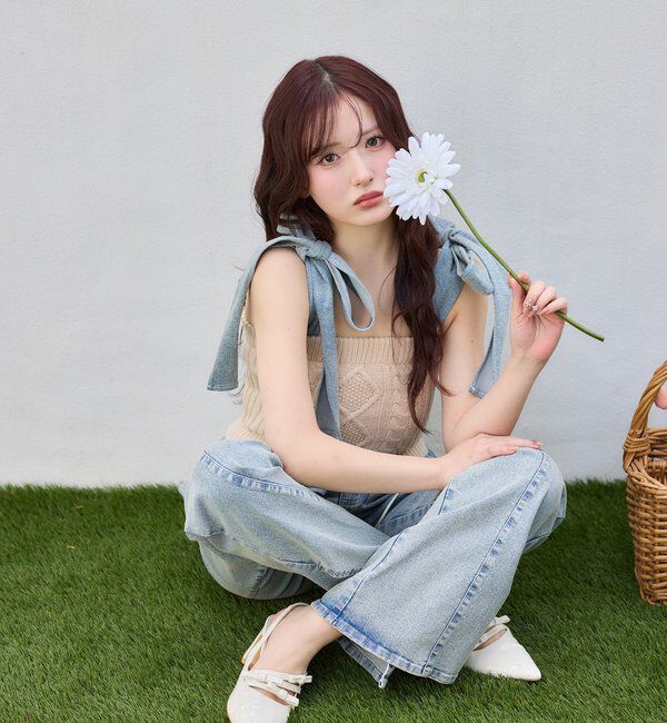  「【Denim Collection】レースアップデニムパンツ/SMサイズ展開あり」|その他|