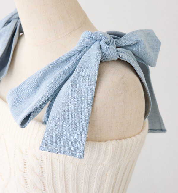  「【Denim Collection】肩リボンビスチェ」|シャツ・ブラウス|