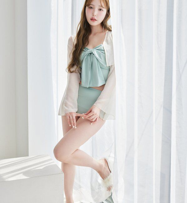  「swimwear/フロントリボン羽織りSET(4点セット)」|その他|