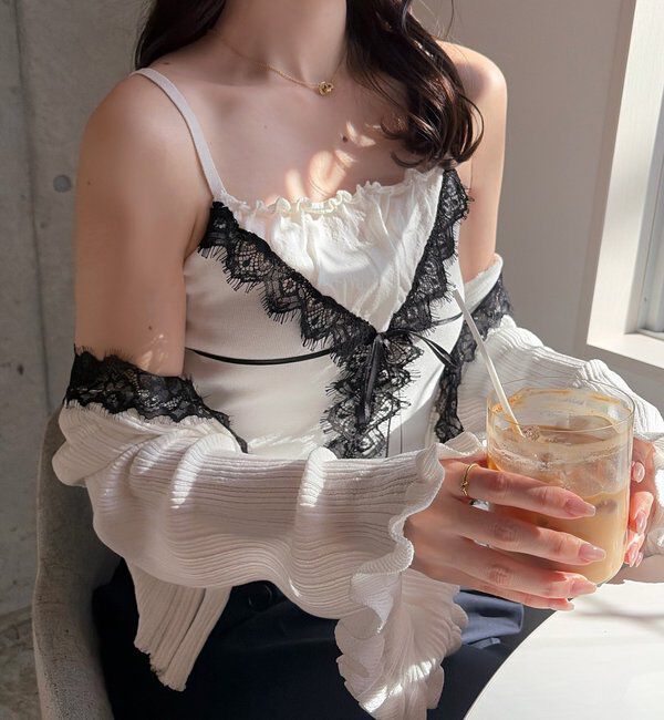  「レース付きニットビスチェ」|ニット・セーター|