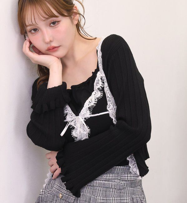  「レース付きニットビスチェ」|ニット・セーター|