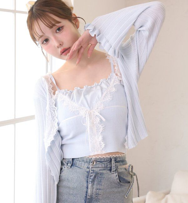 「レース付きニットビスチェ」|ニット・セーター|