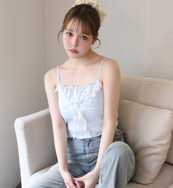  「レース付きニットビスチェ」|ニット・セーター|