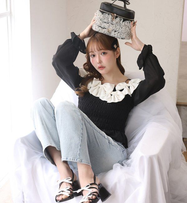  「【SMサイズ展開あり】ウエストレースフレアデニム」|その他|