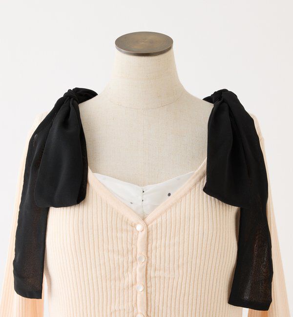  「カーディガンセット配色ワンピース」|ワンピース|