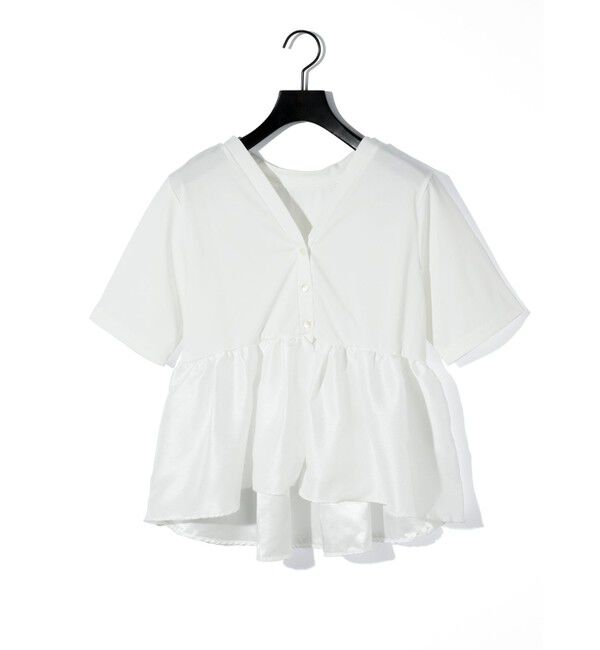 MIDIUMISOLID「MIDIUMISOLID for Ladies ウーブン スイッチング 2way ペプラム」|Tシャツ・カットソー|