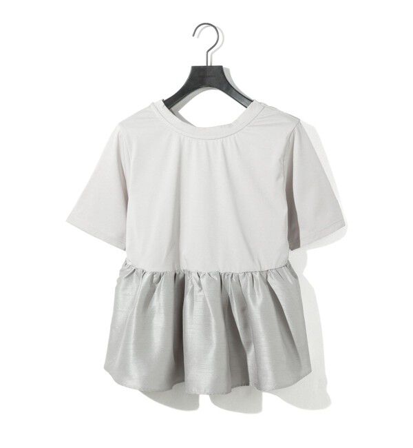 MIDIUMISOLID「MIDIUMISOLID for Ladies ウーブン スイッチング 2way ペプラム」|Tシャツ・カットソー|グレー