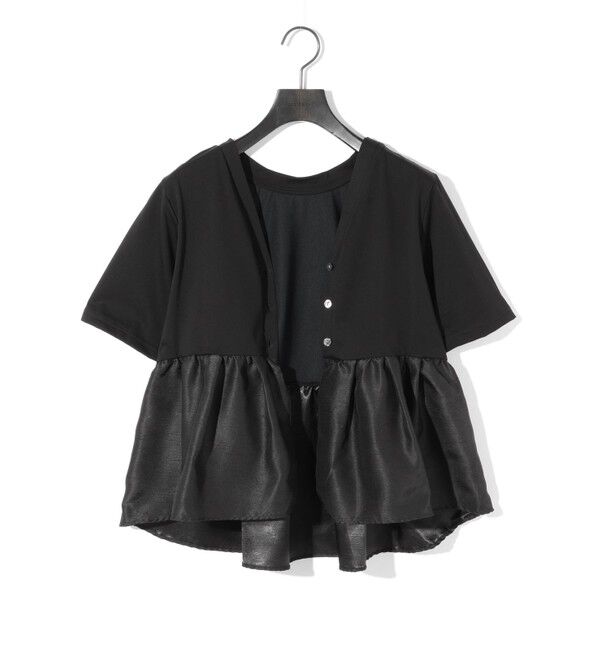 MIDIUMISOLID「MIDIUMISOLID for Ladies ウーブン スイッチング 2way ペプラム」|Tシャツ・カットソー|