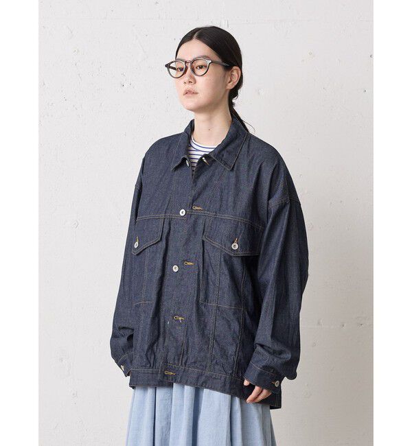 MidiUmi「MidiUmi ワイドデニムジャケット」|テーラードジャケット|
