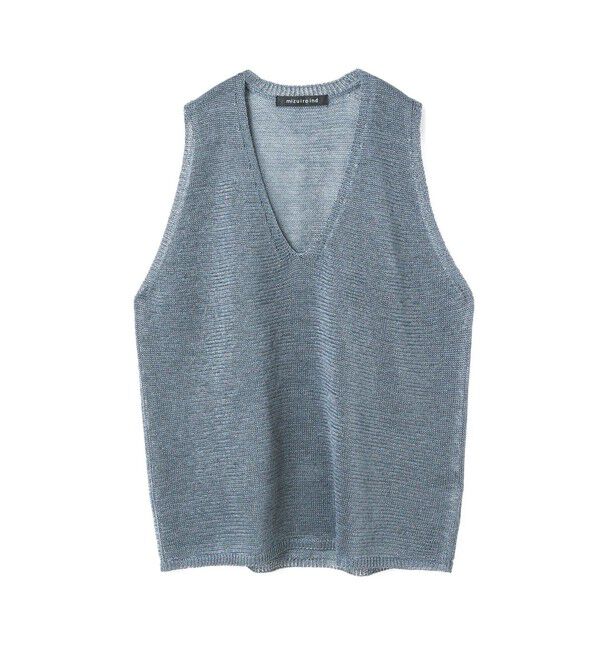 mizuiro ind「mizuiro ind ワイドVネックベスト」|ベスト・ジレ|ダークグレー