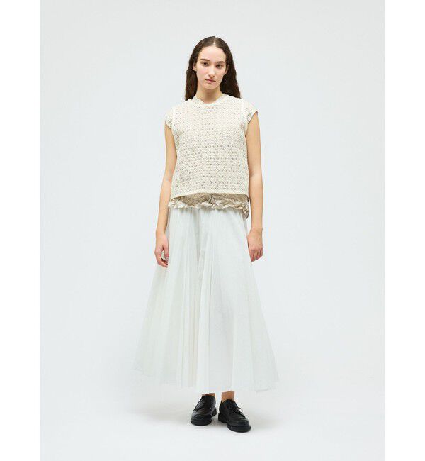 mizuiro ind「mizuiro ind レースクルーネックベスト」|ベスト・ジレ|