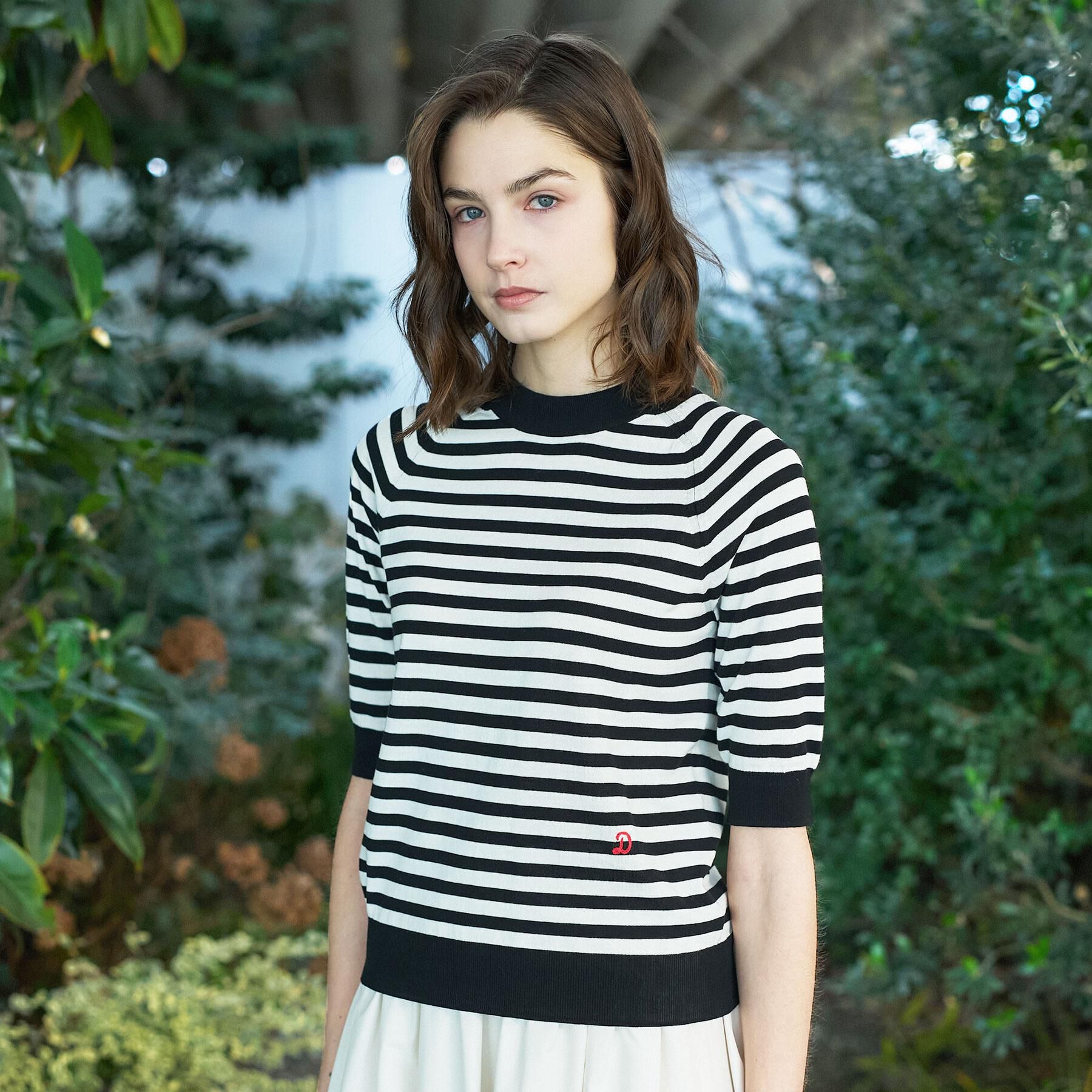 DRESSTERIOR「【大人MUSE5月号掲載】コットンシルクマルチボーダーニット」|ニット・セーター|ブラック(319)