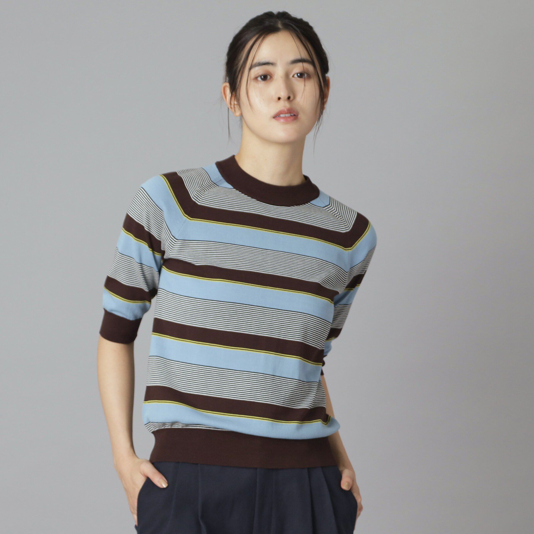 DRESSTERIOR「【大人MUSE5月号掲載】コットンシルクマルチボーダーニット」|ニット・セーター|