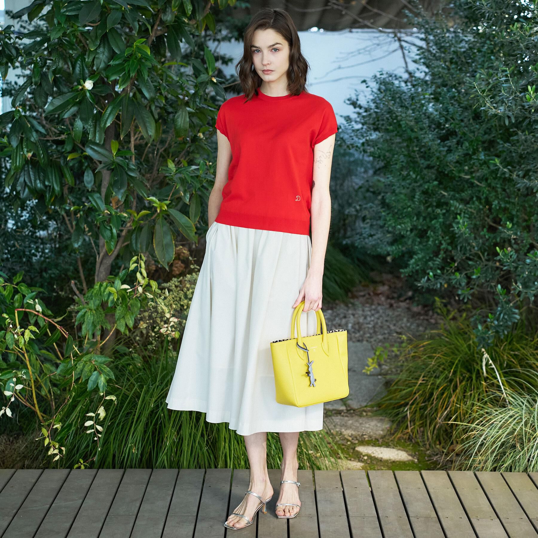 DRESSTERIOR「コットンシルクフレンチスリーブニット」|ニット・セーター|