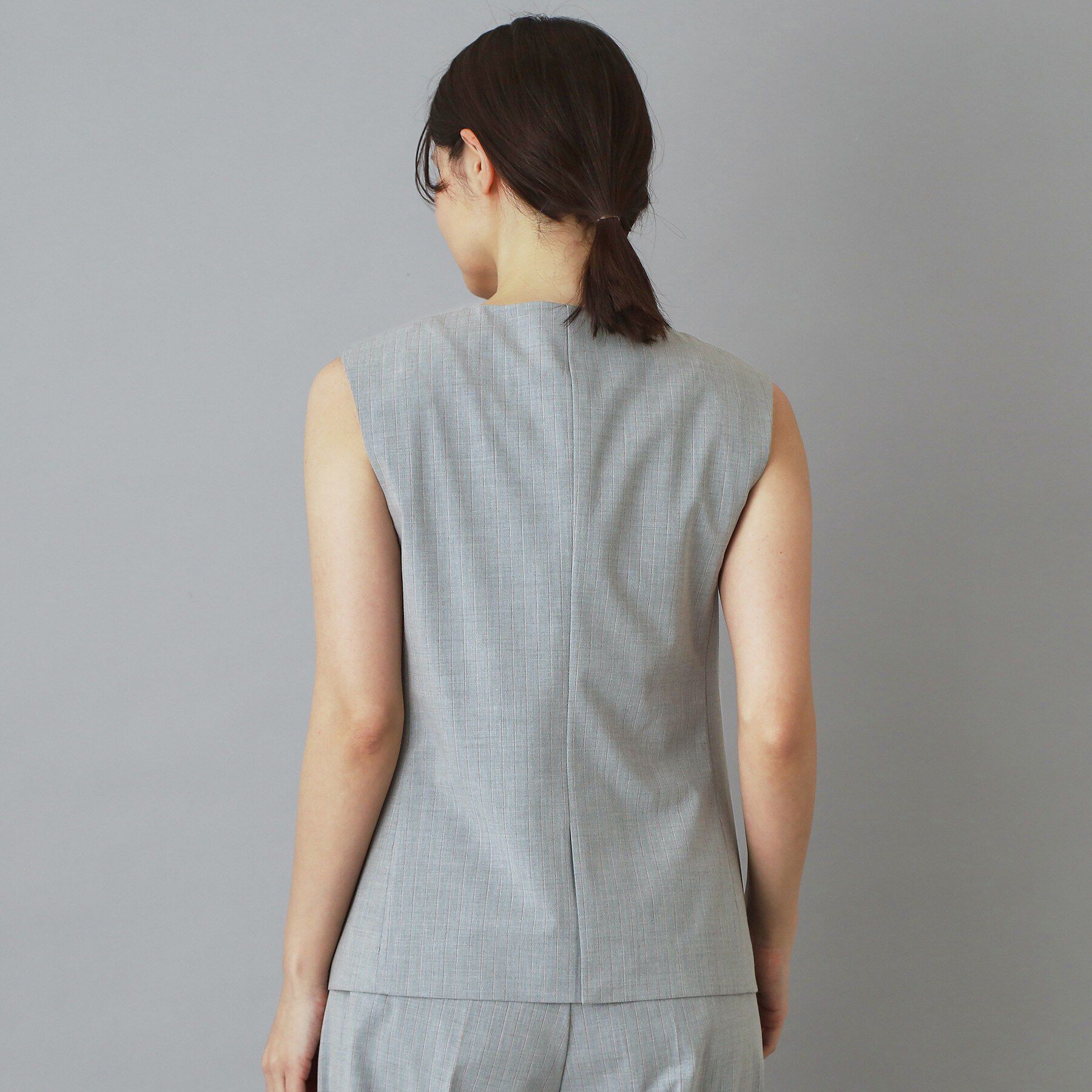 DRESSTERIOR「【セットアップ可/ウォッシャブル】セットアップストライプジレ」|ベスト・ジレ|