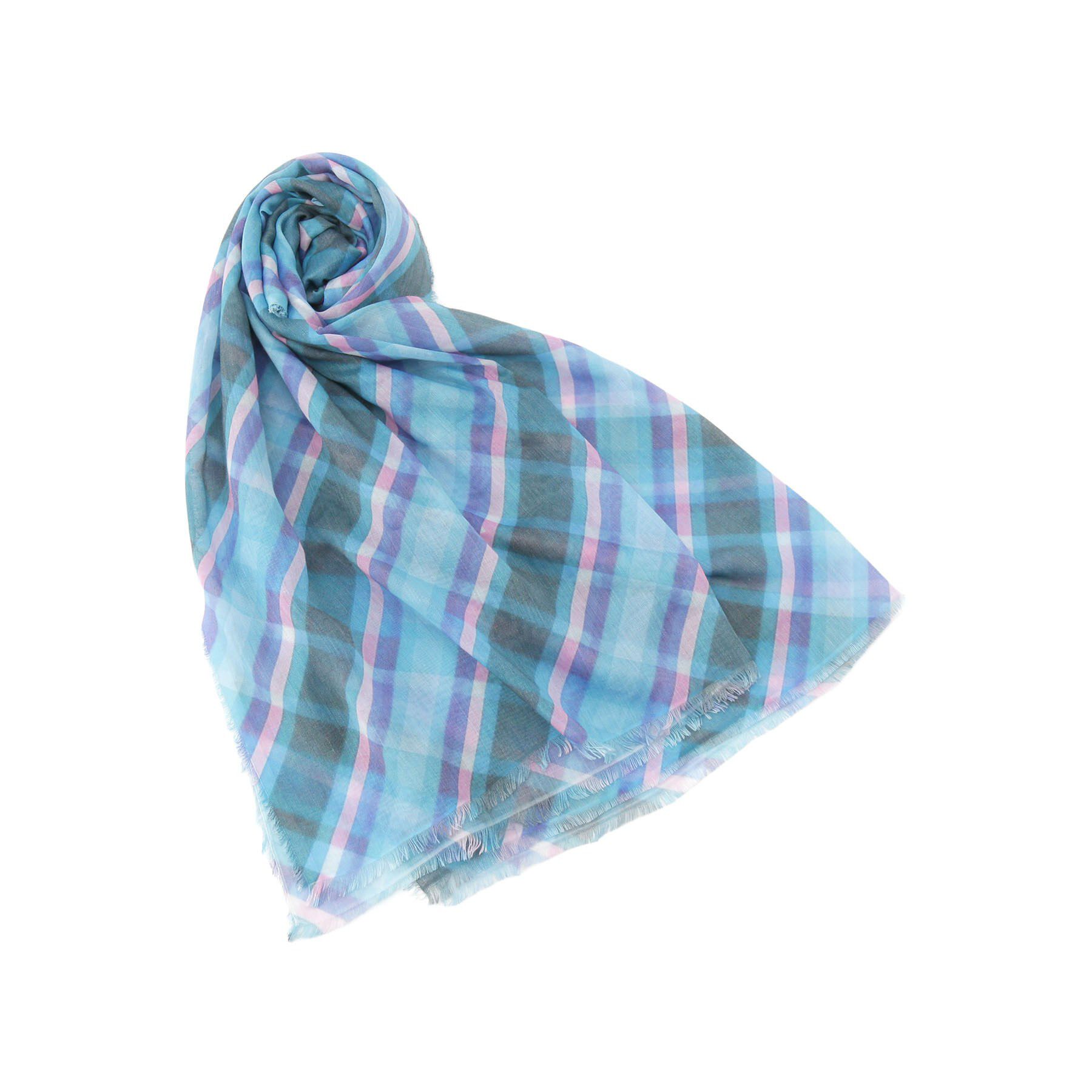 DRESSTERIOR「MADRAS（マドラス）チェックストール」|ストール|ブルー(291)