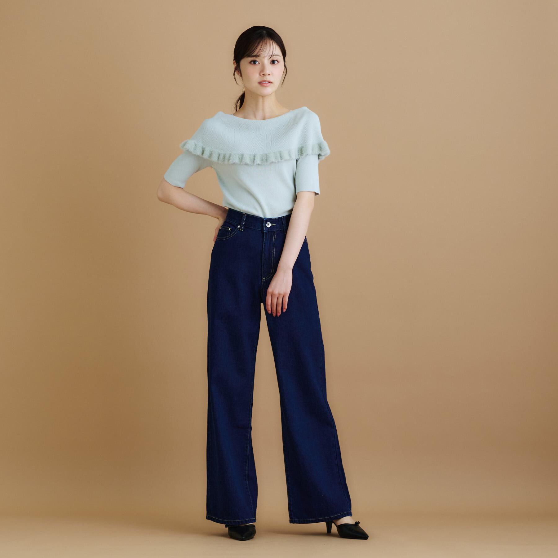 index「ファーフリルケープニット【洗濯機洗い可】」|ニット・セーター|