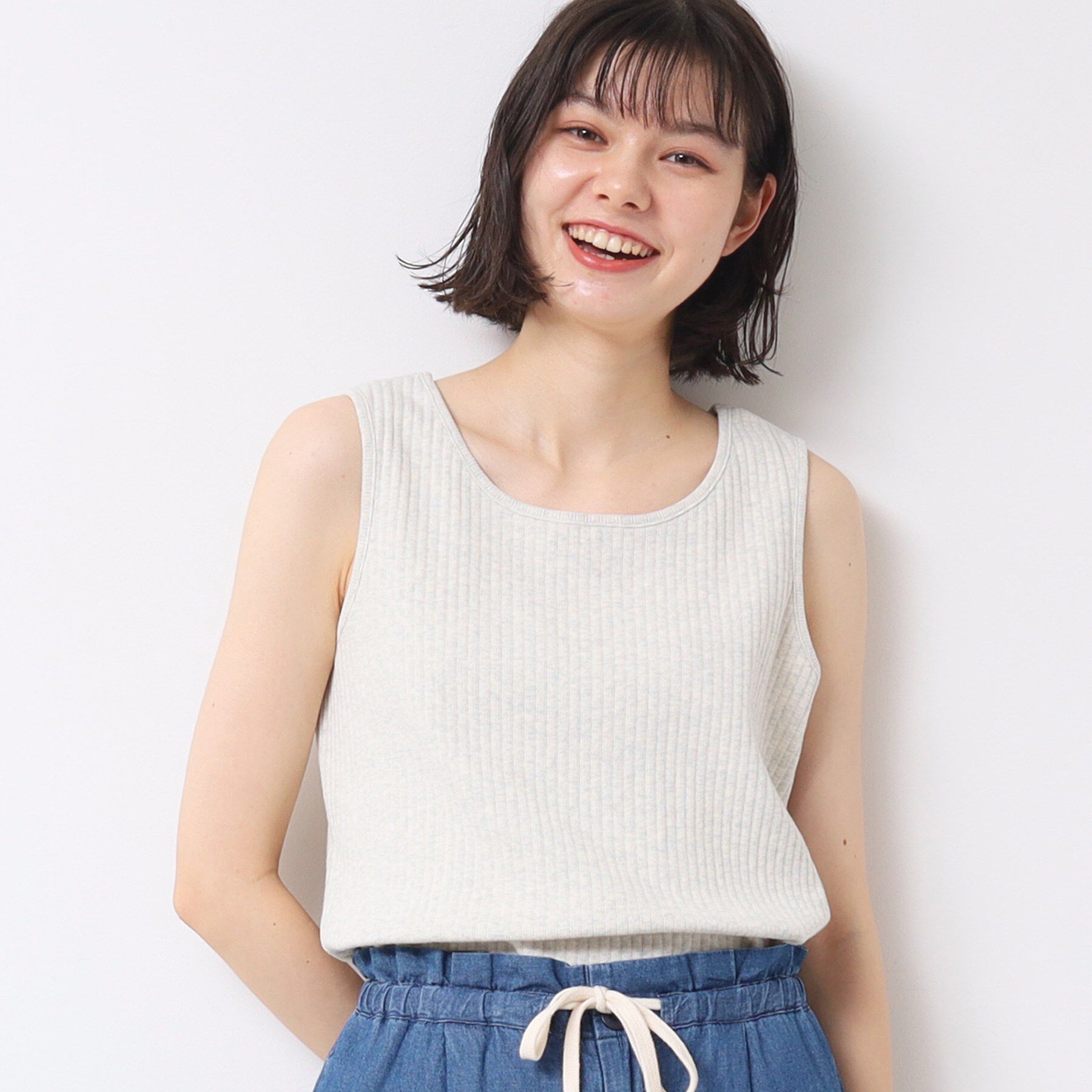 Dessin「【2WAY・洗える】リブタンク（S～L）」|キャミソール|ライトベージュ(05