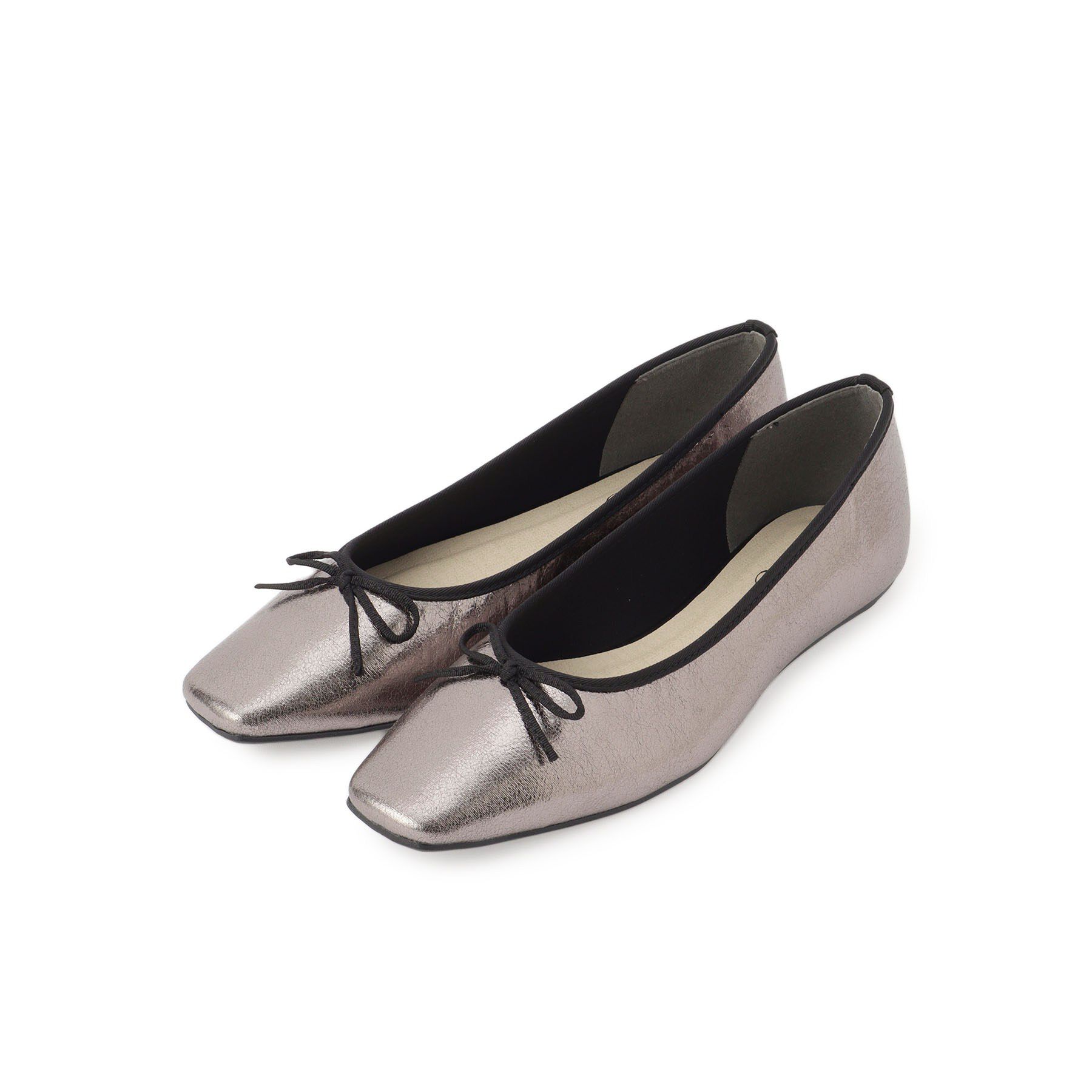 Dessin「レザー調スクエアトゥ  フラットパンプス」|パンプス|