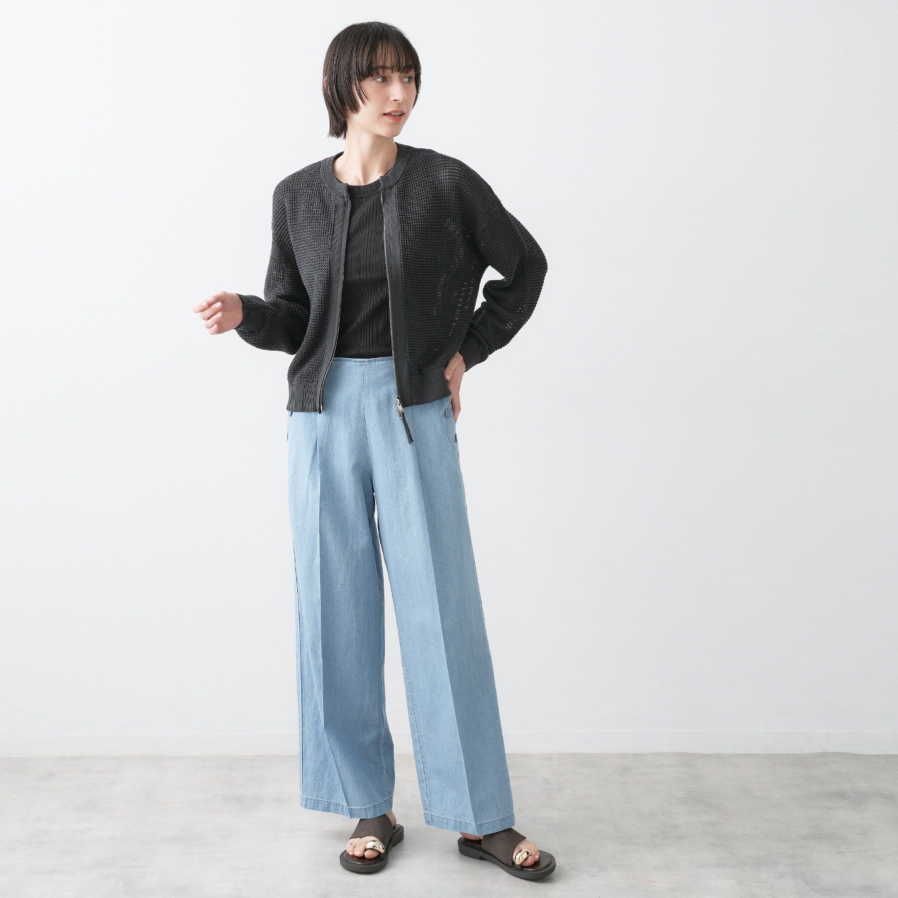 Dessin「【洗える】綿麻マリンワイドデニムパンツ」|その他|