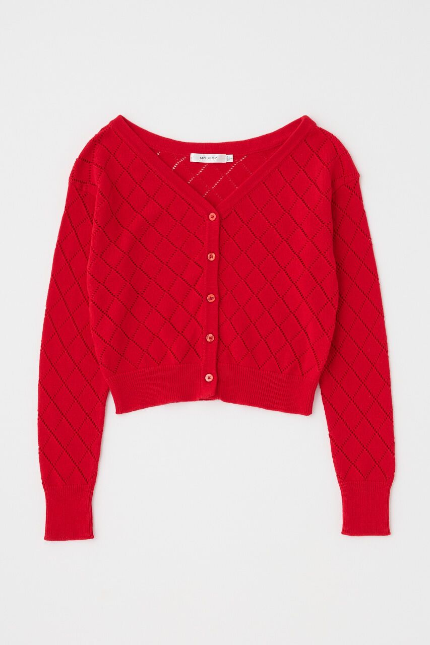 MOUSSY「EYELET ニットカーディガン」|ニット・セーター|