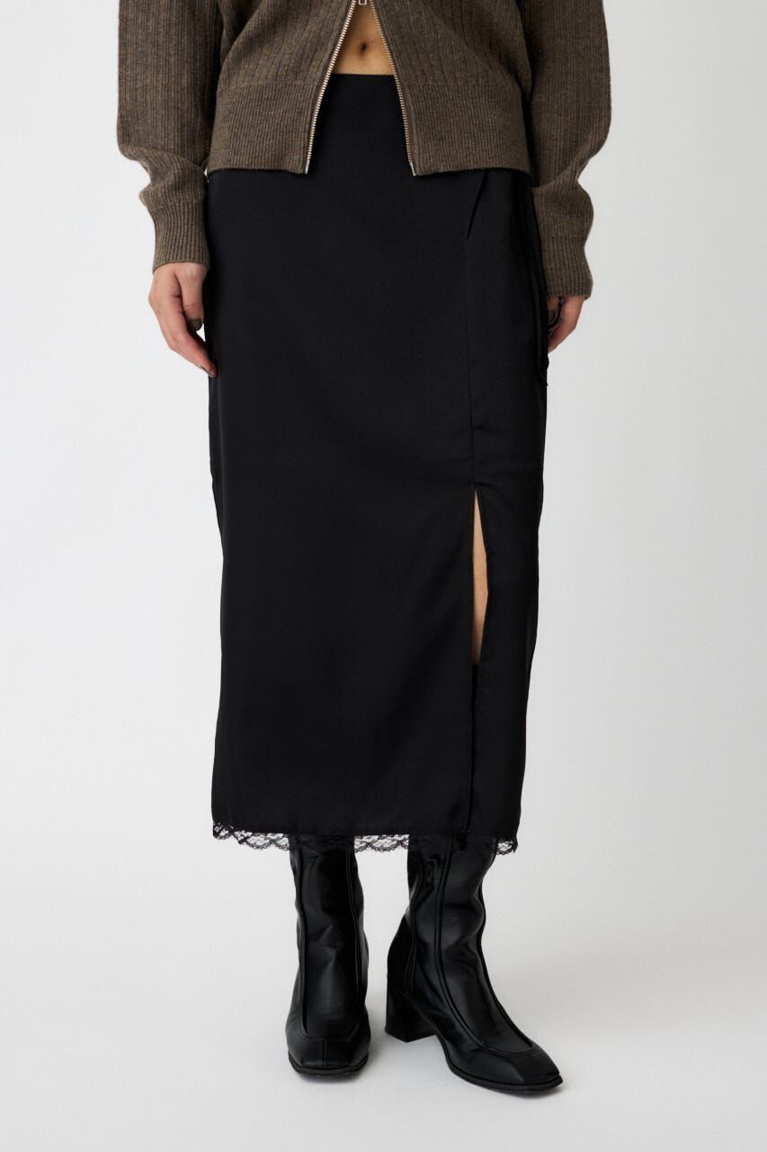 MOUSSY「DOT SATIN スカート」|スカート|BLK