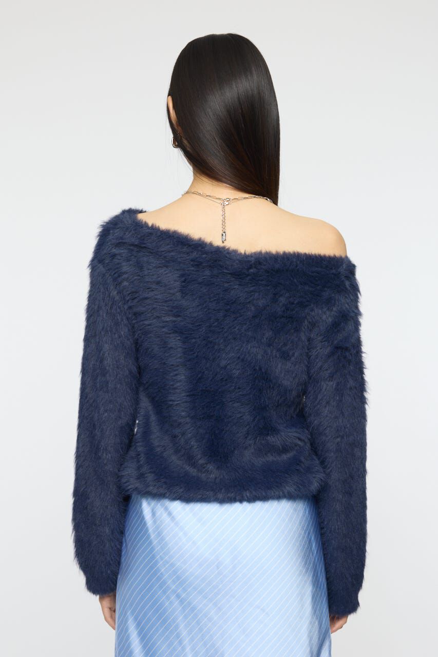 MOUSSY「FAUX FUR KNIT CROP トップス」|ニット・セーター|