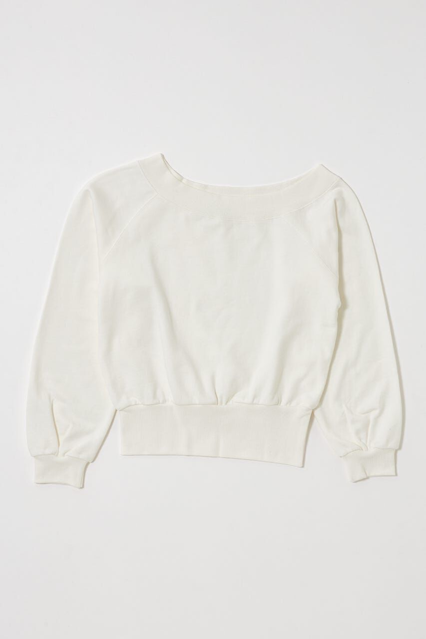 MOUSSY「SIDE SLIT OFF SHOULDER スウェット」|パーカー|WHT