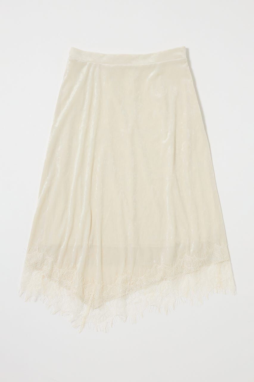 MOUSSY「LACE TRIM VELVET スカート」|スカート|IVOY3