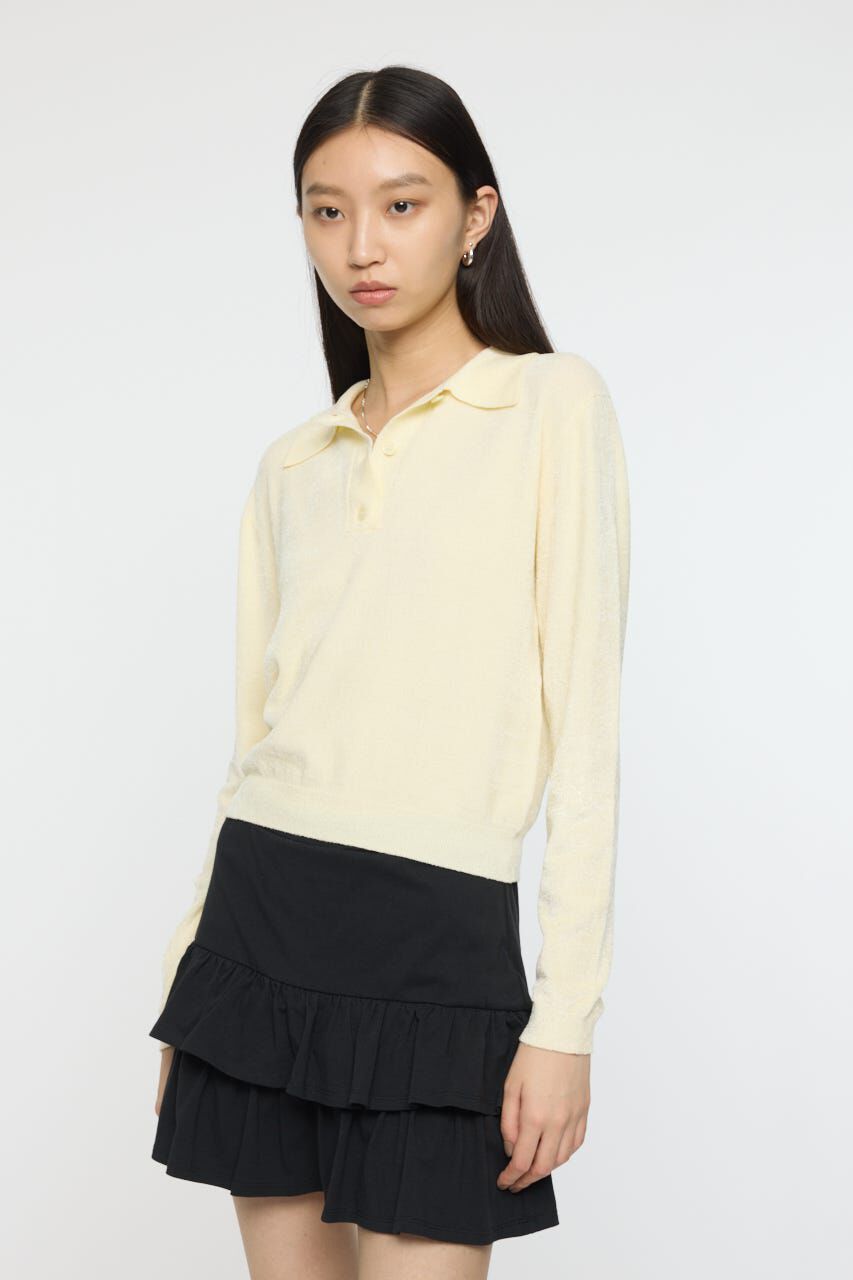 MOUSSY「VELOUR TOUCH KNIT ポロ」|Tシャツ・カットソー|