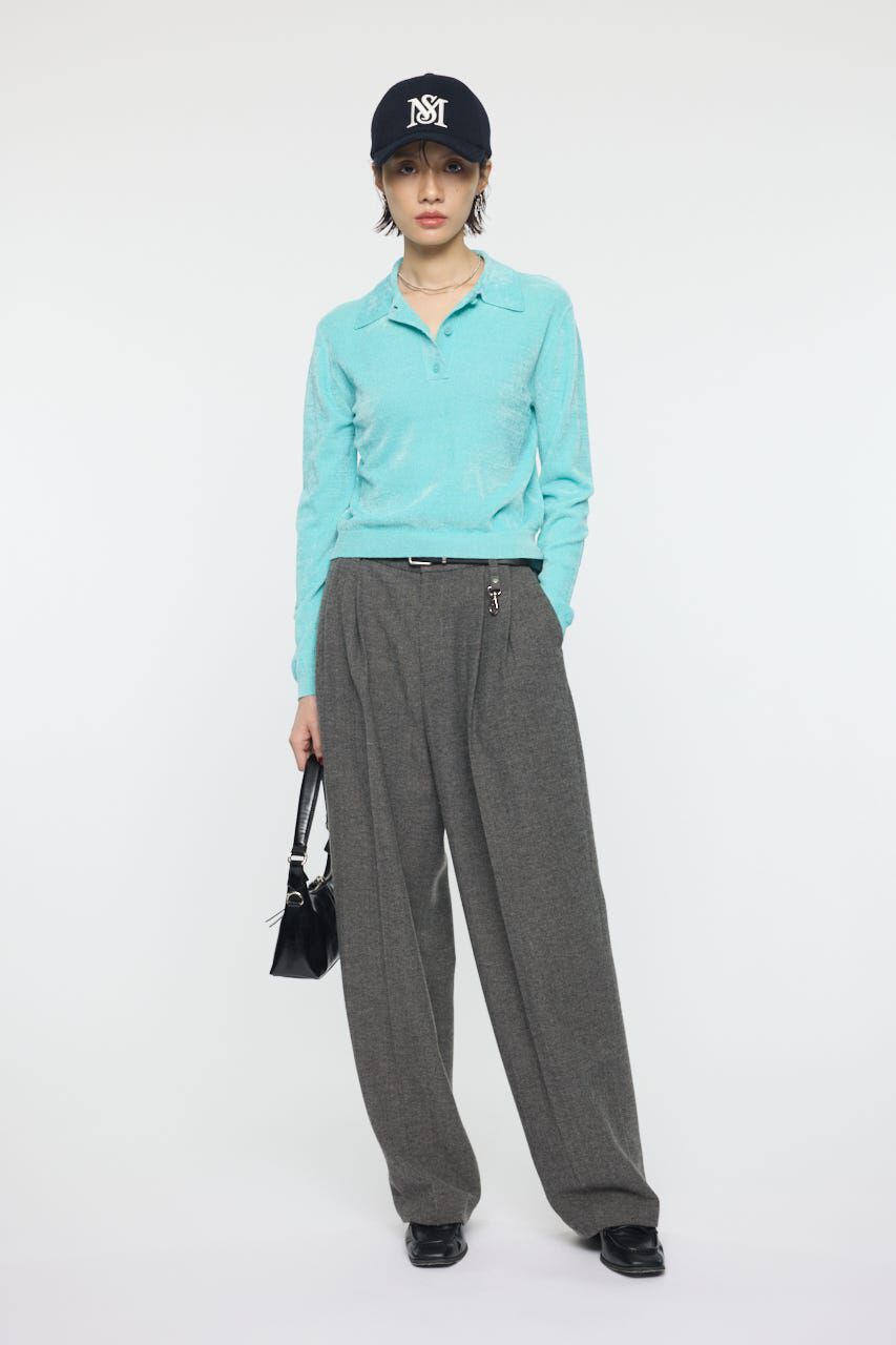 MOUSSY「VELOUR TOUCH KNIT ポロ」|Tシャツ・カットソー|