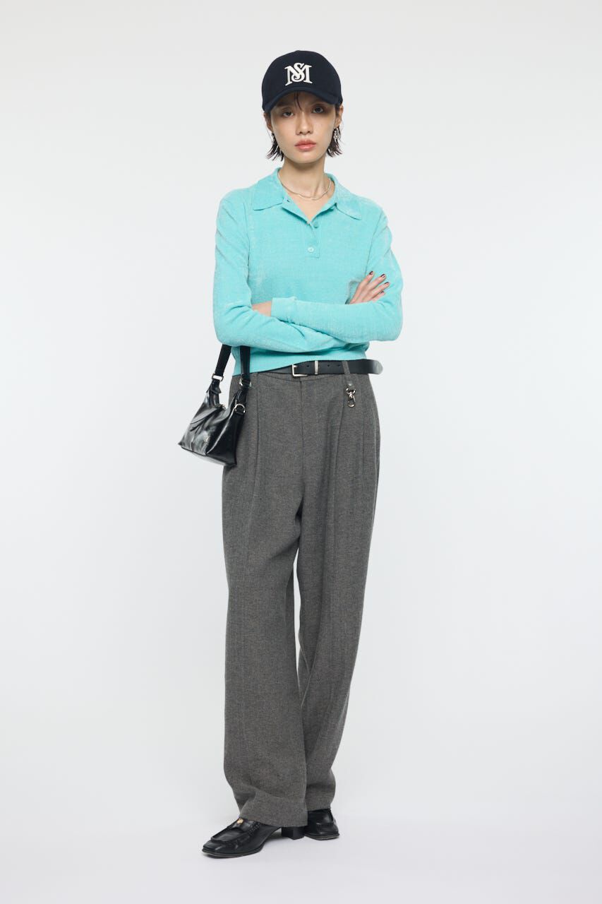 MOUSSY「VELOUR TOUCH KNIT ポロ」|Tシャツ・カットソー|