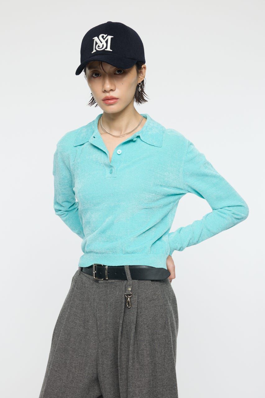MOUSSY「VELOUR TOUCH KNIT ポロ」|Tシャツ・カットソー|
