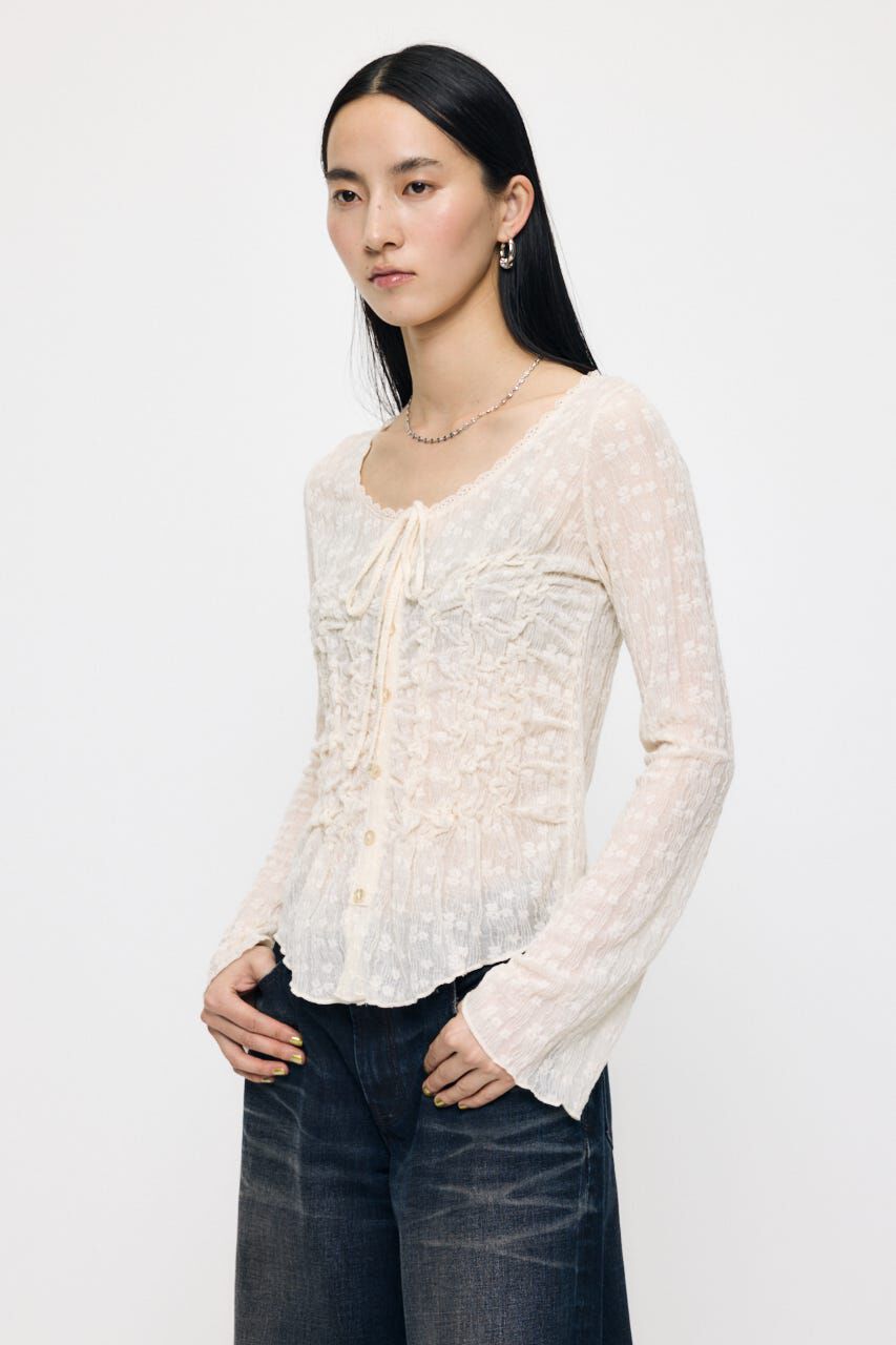 MOUSSY「SHIRRING LACE トップス」|Tシャツ・カットソー|