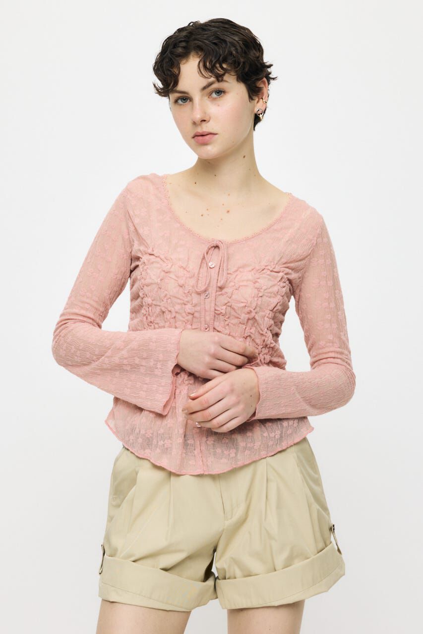 MOUSSY「SHIRRING LACE トップス」|Tシャツ・カットソー|