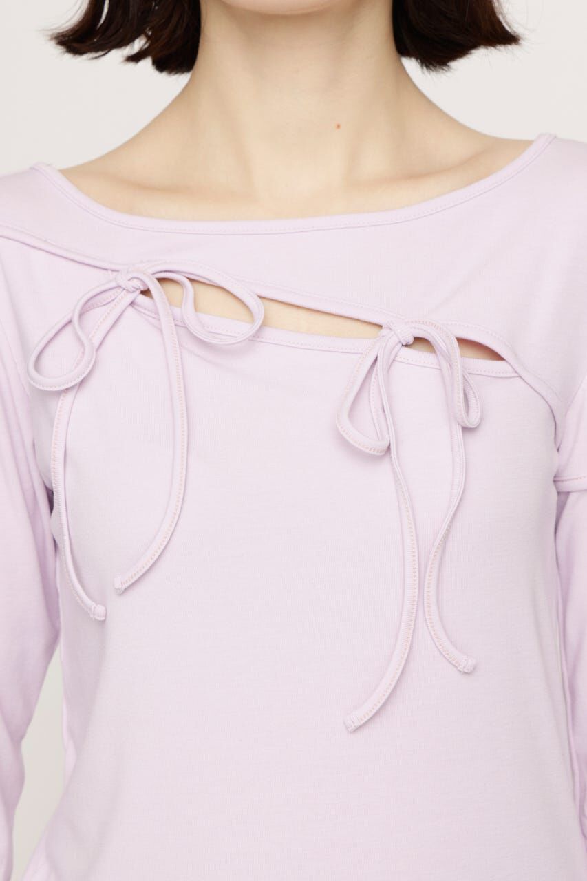 SLY「CUT OUT RIBBON トップス」|Tシャツ・カットソー|