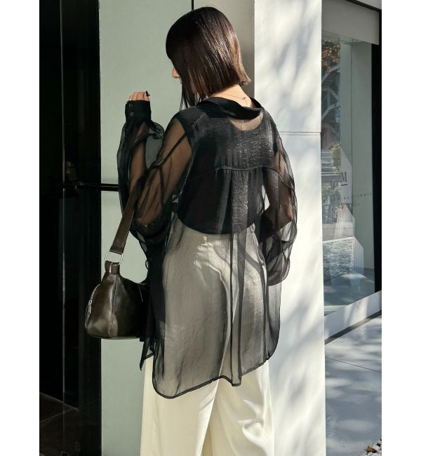 MURUA「ボリュームスリーブシャイニーシアーシャツ」|シャツ・ブラウス|