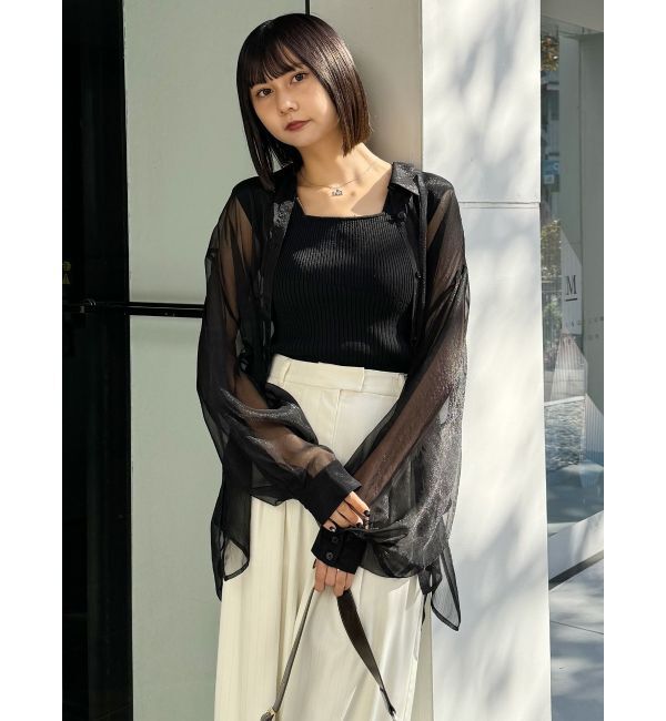 MURUA「ボリュームスリーブシャイニーシアーシャツ」|シャツ・ブラウス|