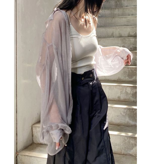 MURUA「ボリュームスリーブシャイニーシアーシャツ」|シャツ・ブラウス|