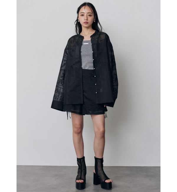 MURUA「ウエストドロストシアーレースシャツ【セットアップ着用可】」|シャツ・ブラウス|