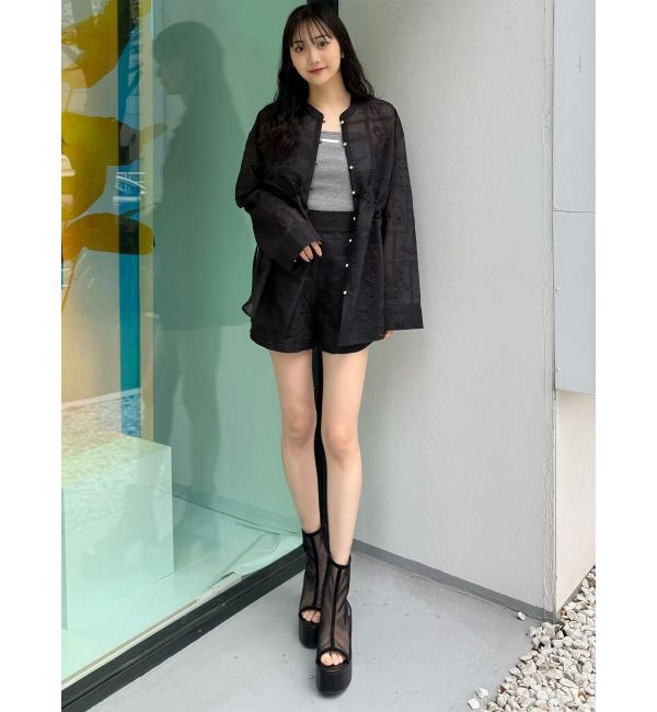 MURUA「ウエストドロストシアーレースシャツ【セットアップ着用可】」|シャツ・ブラウス|