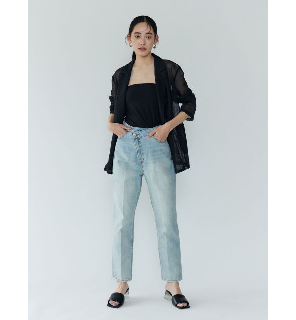 LAGUNAMOON「ウエストアシンメトリーデニムパンツ」|デニム|