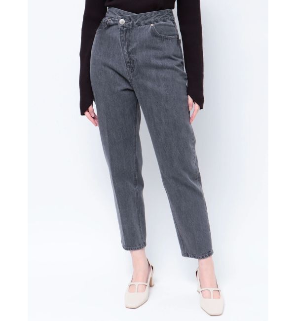 LAGUNAMOON「ウエストアシンメトリーデニムパンツ」|デニム|