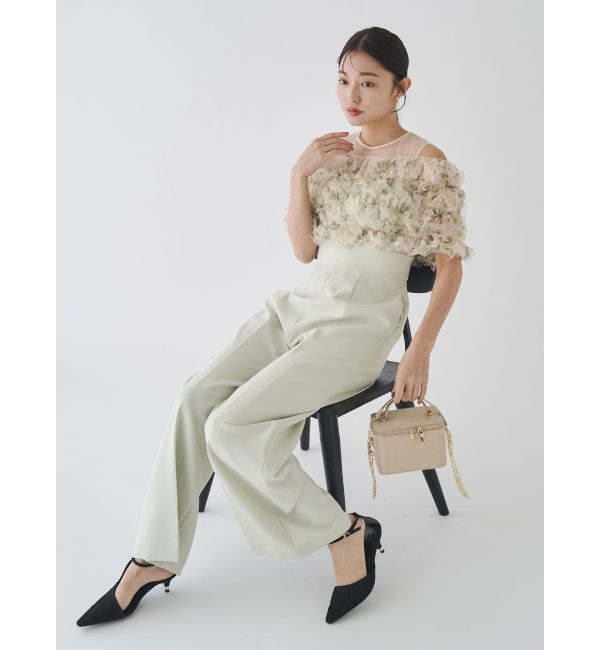 LAGUNAMOON「LADYチュールオフショルパンツドレス」|ワンピース|